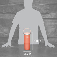 Thumbnail for STANLEY IceFlow Stainless Steel Tumbler - Vacuum Insulated Water Bottle for Home, and Car Reusable Cup with Straw Leak Resistant Flip Cold for 12 Hours or Iced for 2 Days, Grapefruit, 30 OZ / 0.89 L