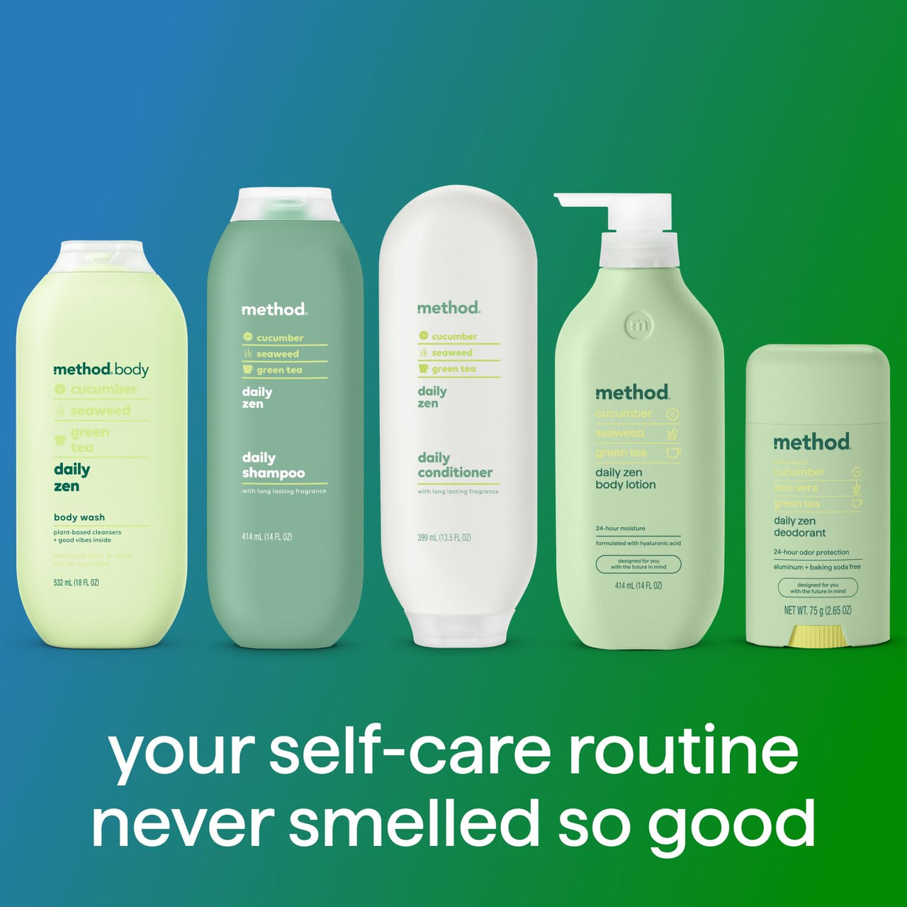 Method Body Wash, Daily Zen, Paraben and Phthalate Free, 18 oz (Pack of 1)