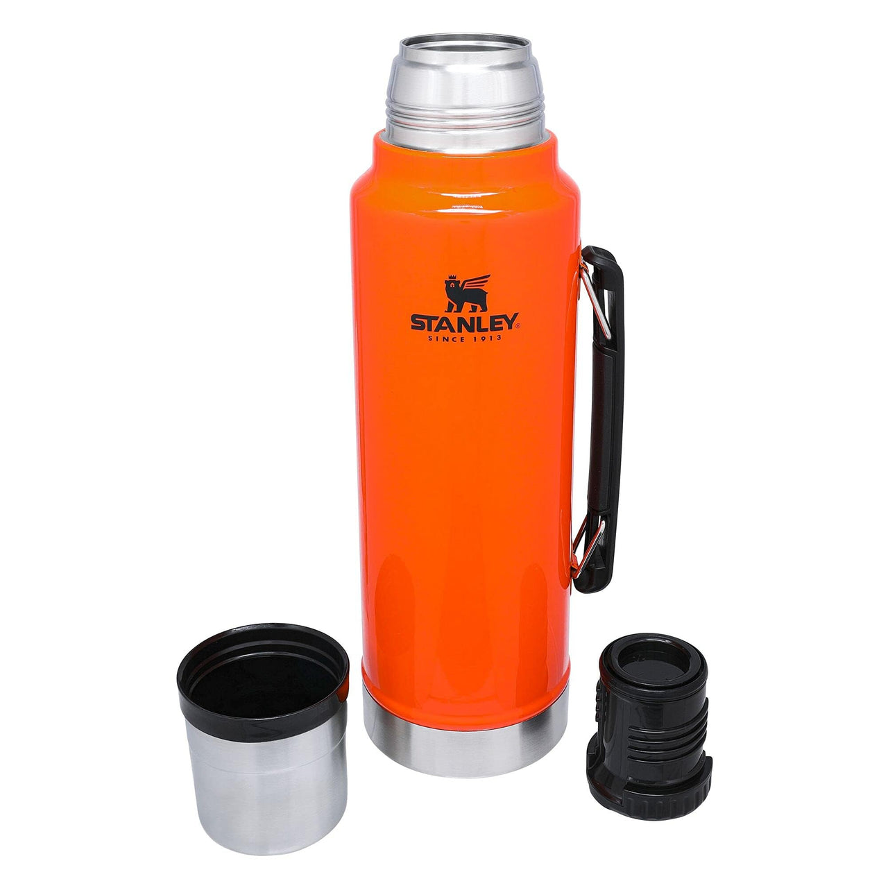 Stanley Classic Legendary Vacuum Bottle 1.5 qt | Wide Mouth with Leakproof Cup Lid | Keep Drinks Hot or Cold | Packable for Travel | Insulated Stainless Steel Thermal Bottle | BPA-Free | Blaze Orange