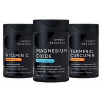 Thumbnail for Sports Research® Multivitamins Pack - High Potency Vitamin C Supplement 1000mg + Magnesium Oxide 420mg + Turmeric Curcumin C3 Complex w/BioPerine Black Pepper Extract