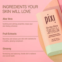 Thumbnail for Pixi On-the-Glow SuperGlow | Shade NaturaLustre | Hydrating Highlighter Stick with Ginseng, Aloe Vera & Fruit Extracts | For Cheeks & Brow Bones | 19g / 0.6oz | Paraben-Free Luminous Natural Highlight