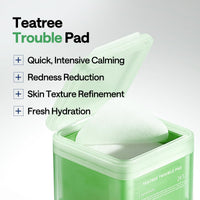 Thumbnail for MEDIHEAL Teatree Trouble Pad - Square Cotton Facial Toner Pads with Tea Tree & Lactobacillus - Soothing to Calm Sensitive & Acne Prone Skin- Vegan Face Gauze 100