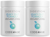 Thumbnail for Codeage Leaky Gut, L-Glutamine for Gut Health Support, N-Acetylglucosamine Supplement, Probiotic, Butyric Acid, Polyphenols, Quercetin, DGL, Berberine, BioPerine, Cinnamon, Vegan, Non-GMO - 2 Pack