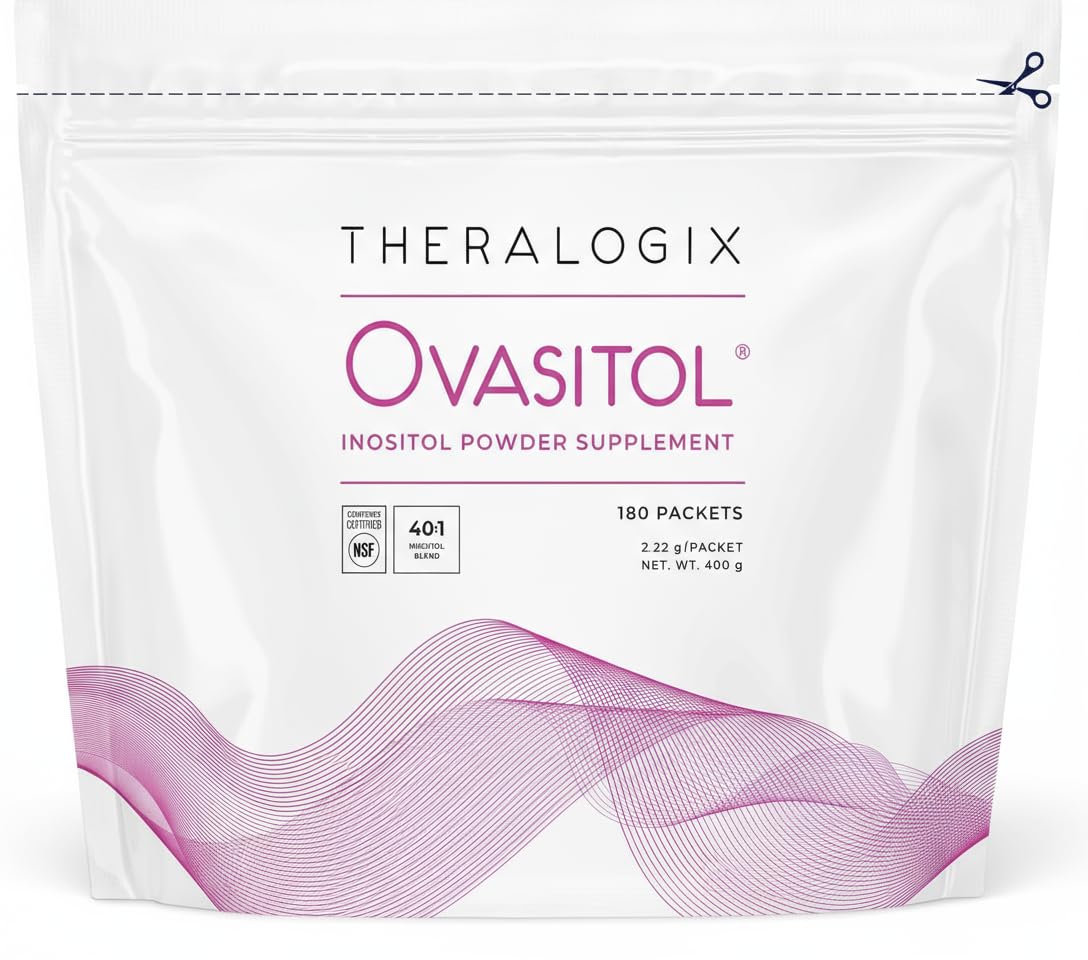 Theralogix Ovasitol Inositol Powder Packets - 90-Day Supply - Myo-Inositol & D-Chiro Inositol for Hormone Balance & Ovarian Function Support* - NSF Certified - 180 Packets