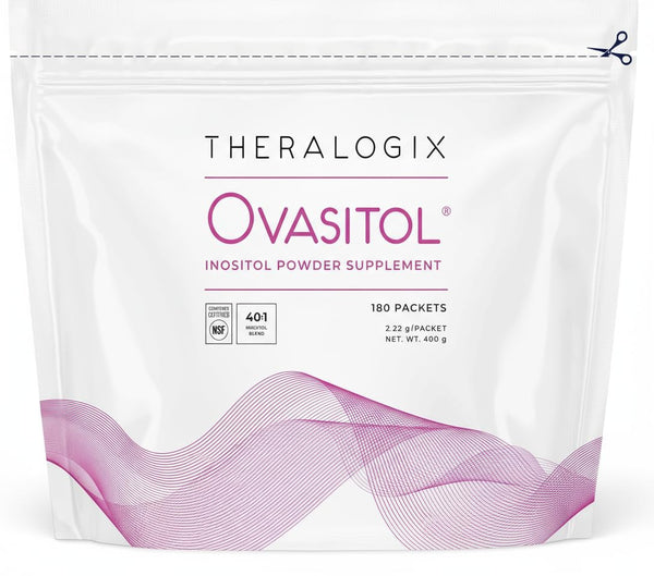 Theralogix Ovasitol Inositol Powder Packets - 90-Day Supply - Myo-Inositol & D-Chiro Inositol for Hormone Balance & Ovarian Function Support* - NSF Certified - 180 Packets