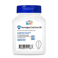 Thumbnail for 21st Century Norwegian Cod Liver Oil, 400 mg, 110 Softgels