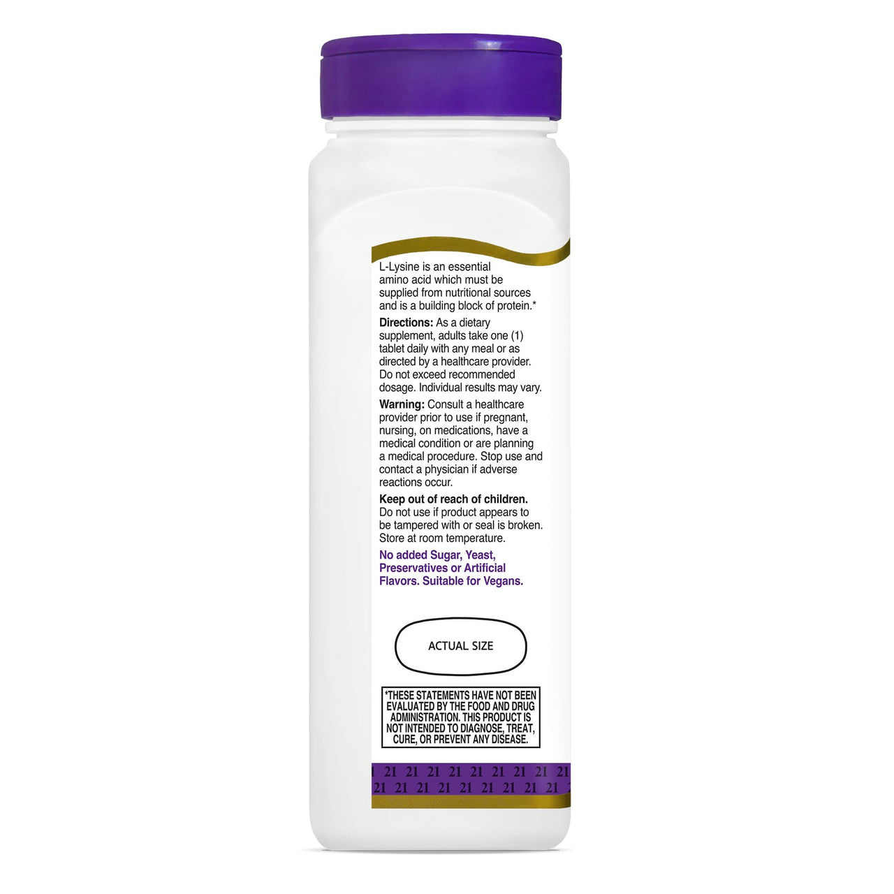 21st Century Healthcare L-Lysine 1000 mg, 90 Count Tablets