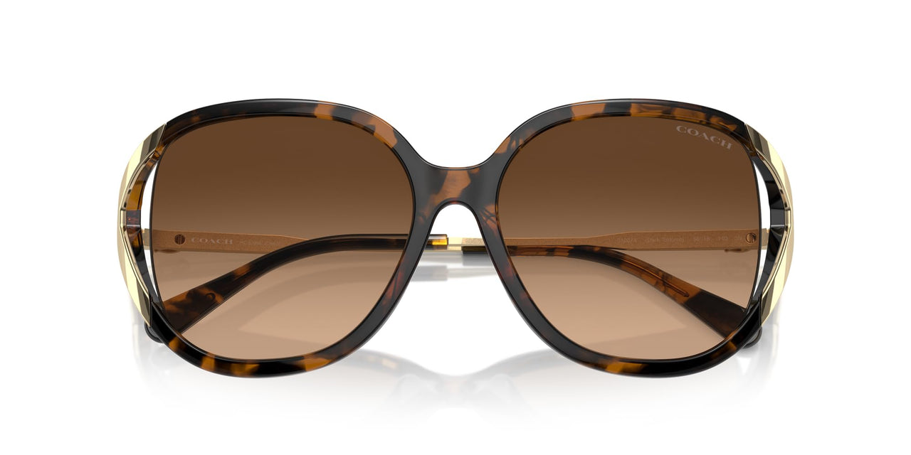 COACH Women's HC8396U Universal Fit Square Sunglasses, Dark Tortoise/Brown Gradient, 56 mm