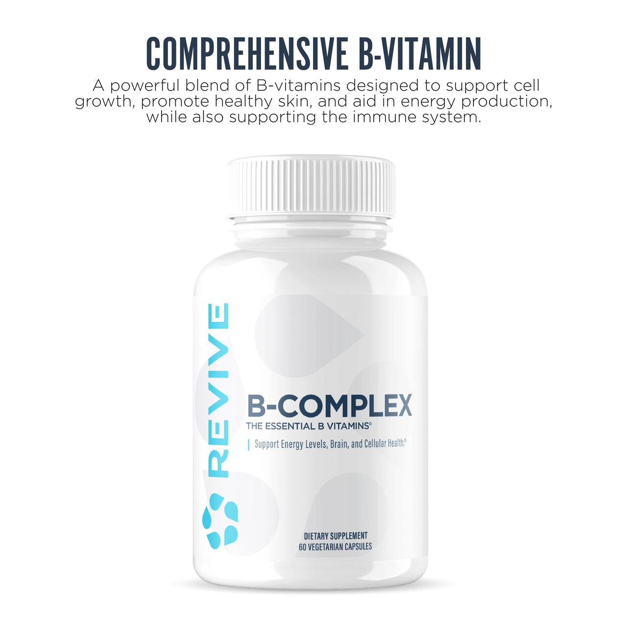 Revive MD Vitamin B Complex Capsules for Men & Women – Supports Heart Health, Energy & Immune System – Vitamin B12 Complex Promotes Healthy Brain Function & Overall Wellness (60 Servings)