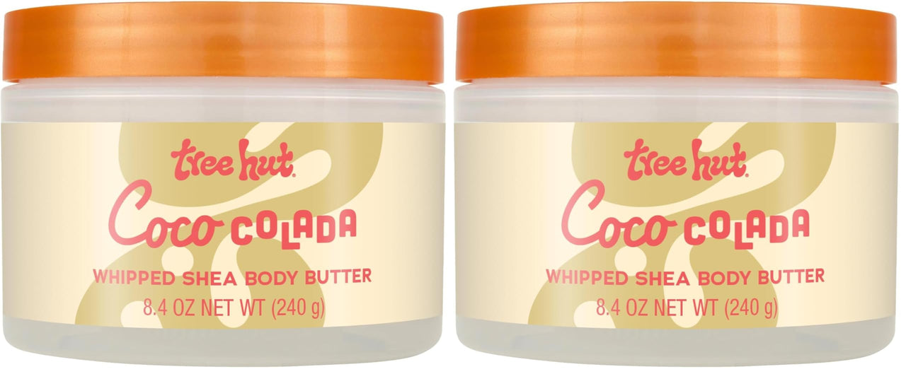 Tree Hut Coco Colada Whipped Shea Body Butter, 8.4oz, with Natural Shea Butter for Nourishing Essential Body Care (Pack of 2)