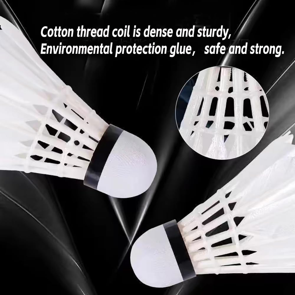 ZHENAN Goose Feather Badminton Shuttlecocks,12 Pack Feather Badminton Birdies-Hight Speed Training Birdie Ball for Indoor and Outdoor Sports,Highly Stable & Durable Shuttle Balls