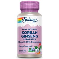 Thumbnail for SOLARAY Fermented Korean Ginseng Root Extract | Healthy Stress, Energy & Physical Endurance Support | Vegan, Non-GMO | 30 VegCaps