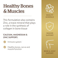 Thumbnail for Solgar Calcium Magnesium Plus Zinc, 100 Tablets - Promotes Healthy Bones and Teeth - Supports Nerve & Muscle Function - Non GMO, Vegan, Gluten Free, Dairy Free, Kosher, Halal - 33 Servings