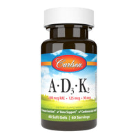 Thumbnail for Carlson - Vitamins A, D3, K2, 3000 mcg RAE Vitamin A, 125 mcg Vitamin D3, 90 mcg Vitamin K2 as MK-7, Bone Building, Calcium Utilization, 60 Soft Gels