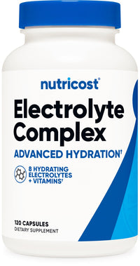 Thumbnail for Nutricost Electrolyte Complex Advanced Hydration (120 Capsules) - 8 Hydrating Electrolytes & Vitamins, Gluten Free, Non-GMO, Vegetarian