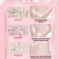 Thumbnail for Chéeryep Qianyan Highlighter Pressed Powder Palette, Shimmer Bronzer and Contour, Long Lasting Brightening Finish (SH02 Pink Highlight, 5.5g)