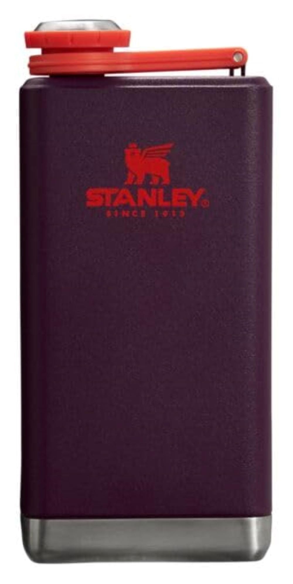 Stanley Adventure Pre-Party Flask 8 oz | Leakproof Hip Flask | Hinge Connected Never Lose Cap | Insulated Stainless Steel Liquor Container | BPA-Free | Plum