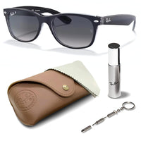 Thumbnail for Ray-Ban RB2132 NEW WAYFARER CLASSIC POLARIZED Square Shaped Sunglasses for Men & Women – Includes Official Rayban Eyewear Kit – Ideal Formal & Casual Wear Sunglasses – Blue Gradient Lens