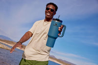 Thumbnail for Stanley Quencher H2.0 Tumbler with Handle and Straw 40 oz | Flowstate 3-Position Lid | Cup Holder Compatible for Travel | Insulated Stainless Steel Cup | BPA-Free | Blue Spruce