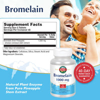 Thumbnail for KAL Bromelain Tablets, 1000 mg, 90 Count