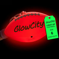 Thumbnail for GlowCity Glow in The Dark Football - Size 6 Light Up LED Ball for Teen Boys & Adults - Cool Sports Gift for Night Outdoor Games - Birthday Gifts Ideas for Teen Boys Teenager Ages 12 13 14 15 16 17 18
