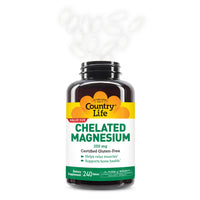 Thumbnail for Country Life, Chelated Magnesium 250mg, Supports Bone and Immune Health, Daily Supplement, 240 ct