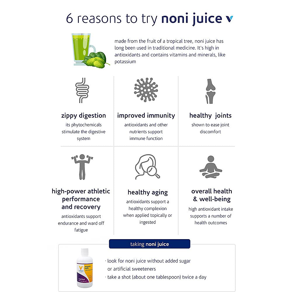 Organic Noni - Natural Juice Blend, Exotic Super Fruit - Tropical Noni Fruit (or Morinda Citrifolia) Supports Immune Health (32 Fl Oz.) by The Vitamin Shoppe