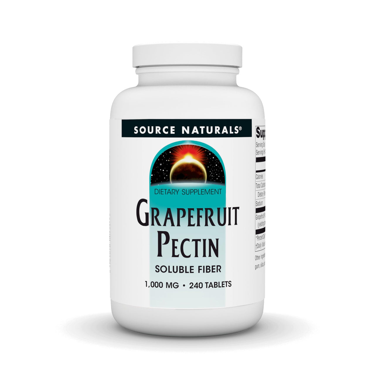 Source Naturals Grapefruit Pectin, Soluble Fiber - 1000 mg Dietary Supplement - 240 Tablets