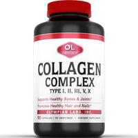 Thumbnail for Olympian Labs Multi Collagen Complex Type I, II, III, V, X, Hair, Nails, Joint, Gut Health, 90 Caps, 30-Day Supply