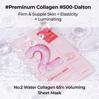 Thumbnail for numbuzin No.2 Sheet Mask | Water Collagen 65% Voluming Sheet Mask | Premium Collagen | Firm, Supple Skin, Adenosine, Niacinamide, Peptide | Radiance, Hydration | Korean Skincare | 4 Sheets