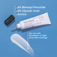 Thumbnail for Urban Skin Rx Clear Complexion Acne Serum + Spot Treatment | Helps to Reduce + Prevent Breakouts, Improves the Look of Blemishes and Aging Skin with 5% Benzoyl Peroxide and 5% Glycolic Acid | 1 Fl Oz