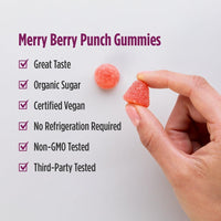 Thumbnail for Nordic Naturals Kids Nordic Flora Probiotic Gummies, Merry Berry Punch - 60 Gummies - 1.5 Billion CFU & Prebiotic Fiber - Non-GMO, Vegan - 30 Servings