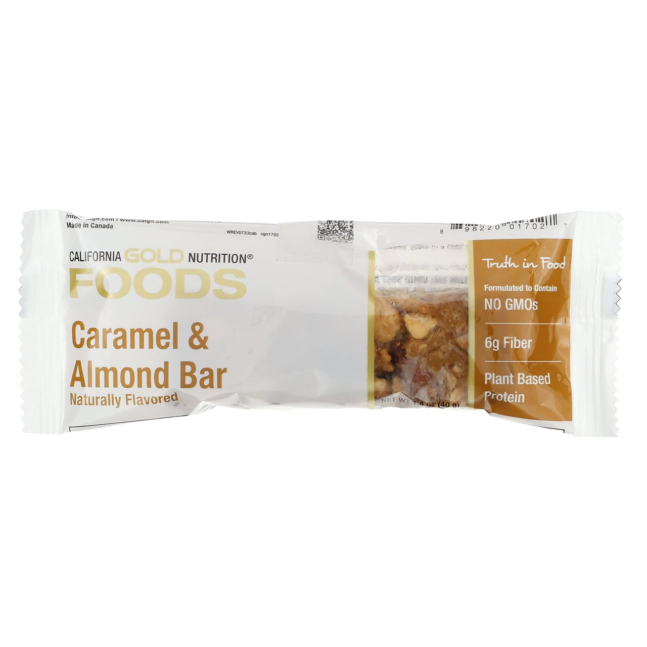California Gold Nutrition Foods, Caramel Almond Bars, 12 Bars, 1.4 oz (40 g) Each