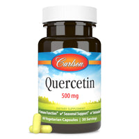 Thumbnail for Carlson - Quercetin, 500 mg, Seasonal Support, Skin Health, Optimal Wellness, 60 Vegetarian Capsules