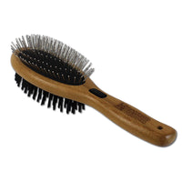 Thumbnail for Bamboo Groom Combo Brush with Bristles & Stainless Steel Pins for Pets, Large