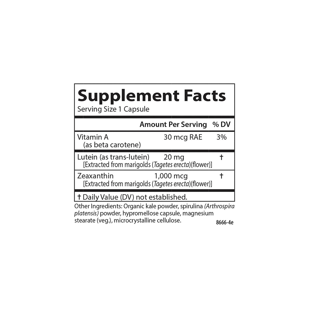 Carlson - Lutein & Greens, 20 mg, Vision Support & Eye Function, Antioxidant, 60 Vegetarian Capsules