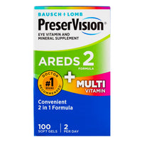 Thumbnail for Bausch & Lomb PreserVision Eye Vitamin Mineral, 100 Soft Gels (Pack of 2)