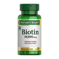 Thumbnail for Nature's Bounty Biotin Hair Skin and Nails Vitamins, Supports Healthy Hair, Skin and Nails, 10,000 mcg, 120 Softgels (Pack of 1)