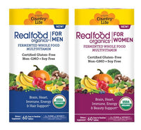 Thumbnail for Country Life Realfood Organics for Women and Men Bundle - Certified Gluten Free, Certified Vegan, Certified USDA Organic - 60 Tablets