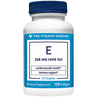 Thumbnail for The Vitamin Shoppe Vitamin E 400IU - Antioxidant Support for Skin Health & Immune Function, Daily Vitamin (120 Softgels)