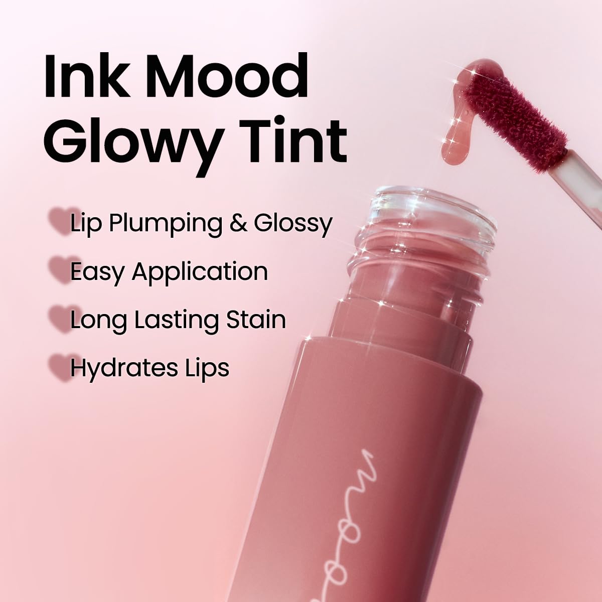 Peripera Ink Mood Glowy Tint | Lip-Plumping, Naturally Moisturizing, Lightweight, Glow-Boosting, Long-Lasting, Comfortable, Non-Sticky, Mask Friendly, No White Film (033 ROSY WISH)