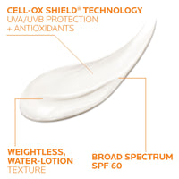 Thumbnail for La Roche-Posay Anthelios Cooling Water Sunscreen Lotion, Water Based Sunscreen for Face & Body, Broad Spectrum SPF + Antioxidants, Fast Absorbing Water-Like Texture, Oil Free Sunscreen SPF 60