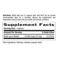 Thumbnail for Country Life High-Potency Biotin 10mg - Vegan & Gluten-Free Biotin Supplement for Skin & Nails, Energy Metabolism - Biotin 10000mcg Capsules