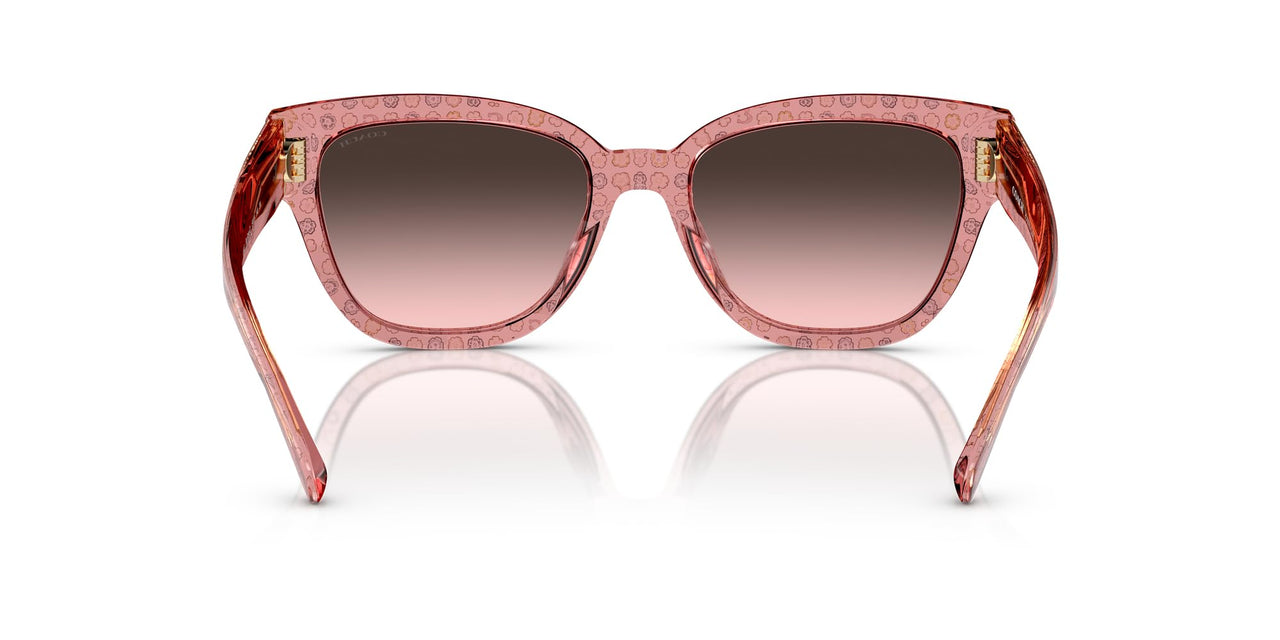 COACH HC8379U Universal Fit Sunglasses, Tea Rose C/Grey Pink Gradient, 54 mm