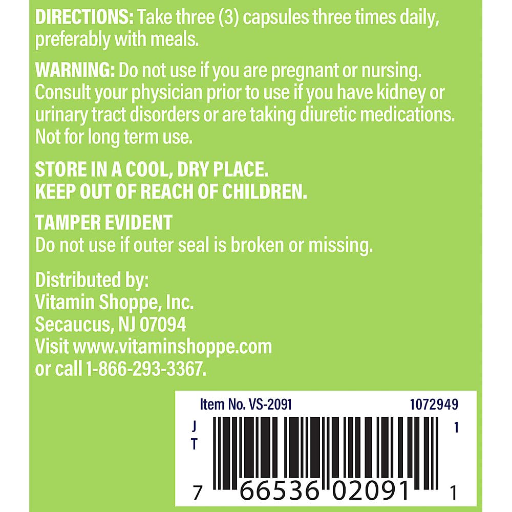 The Vitamin Shoppe Uva Ursi 1,365MG, Supports Fluid Balance, Supports Urinary Tract Health (100 Capsules)