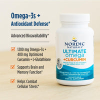 Thumbnail for Nordic Naturals Omega Curcumin, Lemon - 60 Soft Gels - 1200 mg Omega-3 + 400 mg Optimized Curcumin - Combats Cellular Stress - Non-GMO - 30 Servings