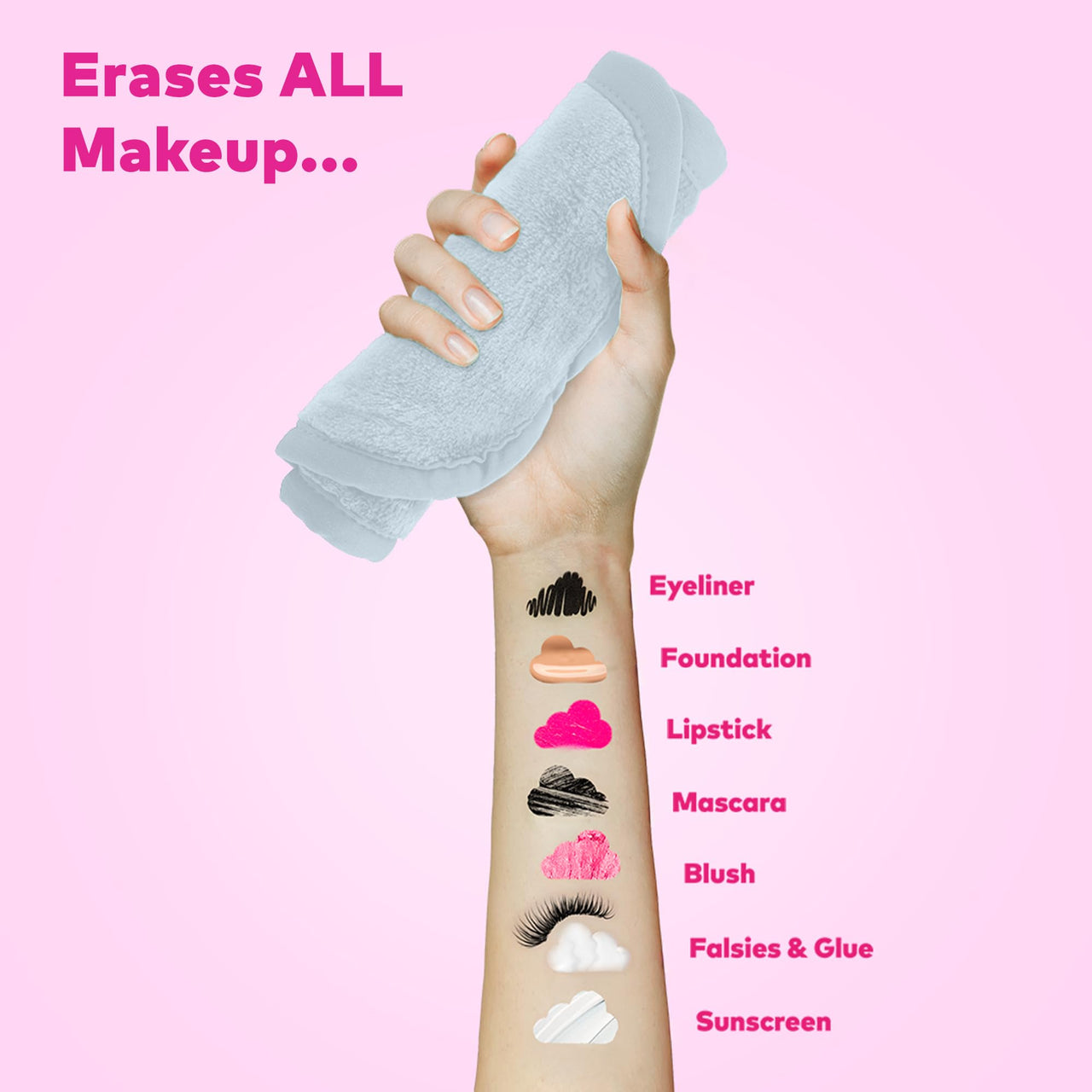 The Original MakeUp Eraser PRO, Effortlessly Remove All Makeup Using Only Water, Including Waterproof Mascara, Eyeliner, Foundation, Lipstick, Sunscreen, and More! Cool Gray, 1ct.