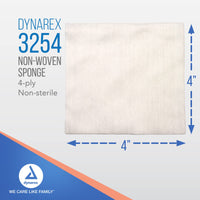 Thumbnail for Dynarex Non-Woven Sponges, Non-Sterile, Gauze, for Cleansing, Prepping and Dressing, Highly-Absorbent, Less Linting, 4