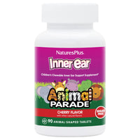 Thumbnail for NaturesPlus Animal Parade Inner Ear Support Children’s Chewable - Natural Cherry Flavor - 90 Animal-Shaped Tablets - Probiotic Supplement - Gluten Free - 45 Servings