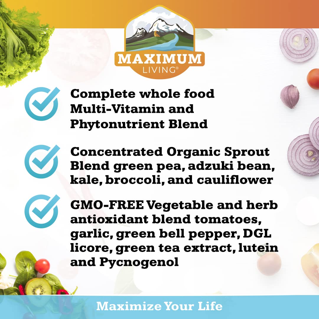Maximum Living - Vita-Sprout Whole-Food Multivitamin & Phytonutrient Blend - 120 Capsules